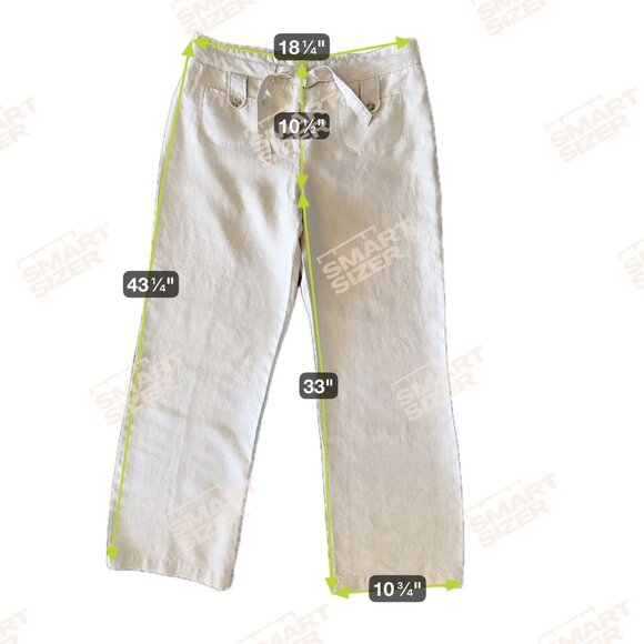 Charter Club Full Length Linen Pants Size 14 Womens Relaxed Fit Cream Pocket - Picture 2 of 6